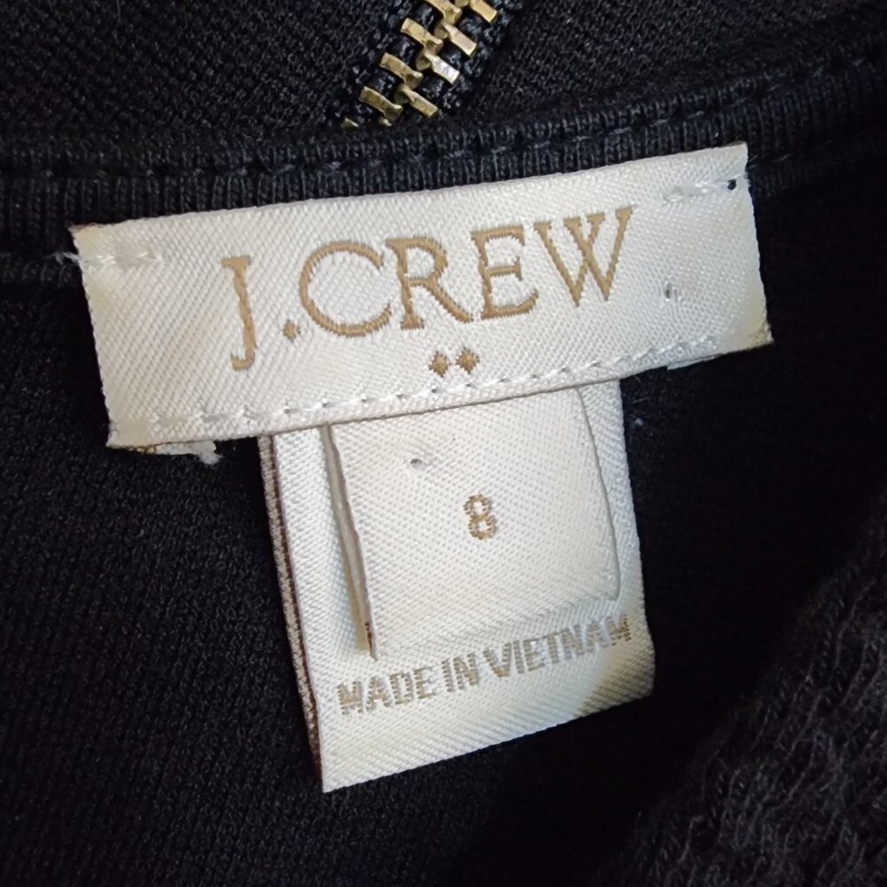 J Crew Dress‎ Womens Size 8 Solid Black Textured LBD Classic Sleeveless Stretch - Picture 3 of 8